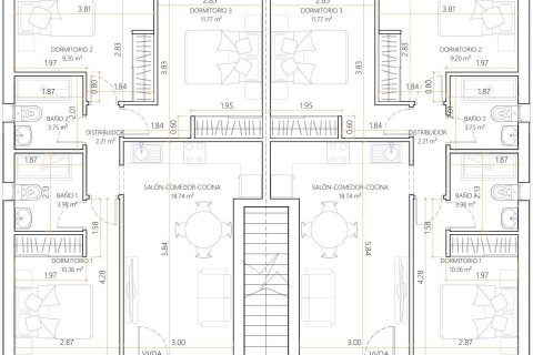 Bungalow till salu i Nueva Torrevieja, Alicante, Spanien 3 sovrum, 71 kvm. Nr. 165661 - foto 17