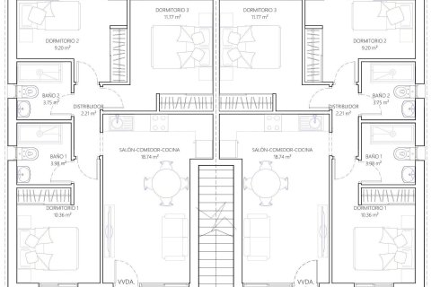 Bungalow till salu i Nueva Torrevieja, Alicante, Spanien 3 sovrum, 71 kvm. Nr. 165661 - foto 20