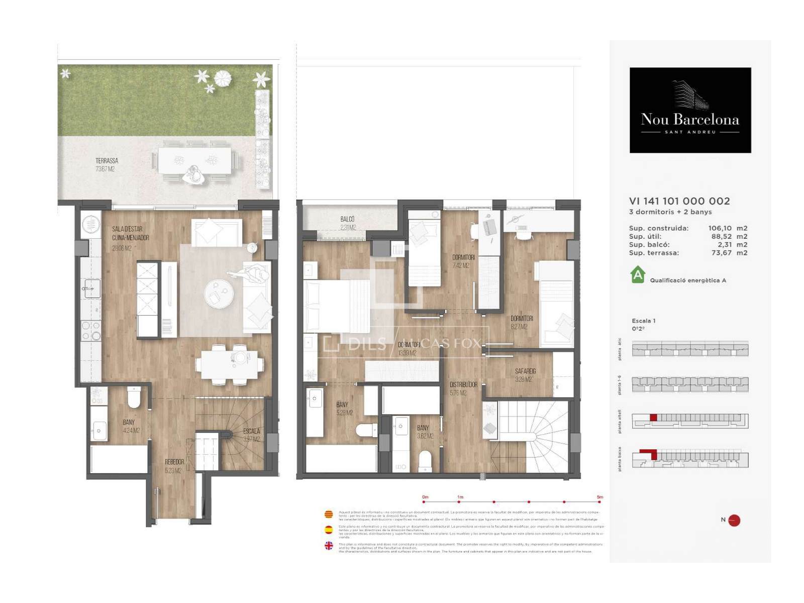 Huoneisto Barcelona, Espanja 3 makuuhuonetta, 106 m2 No. 150703