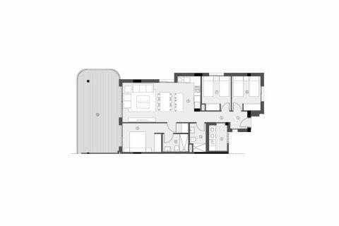 Layout 3 bedroom, 104,63 sq.m. in Sunset Village in La Hoya, Torrevieja, Spain №155226