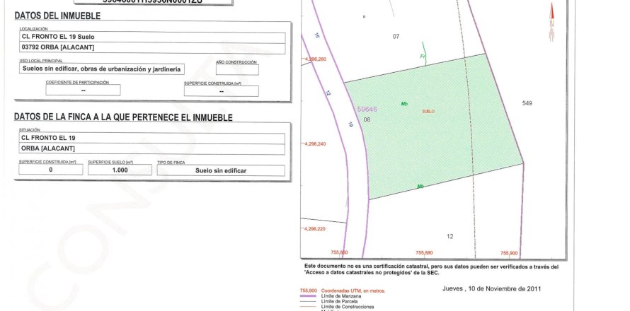 Land in Orba, Alicante, Spanien Nr. 183969