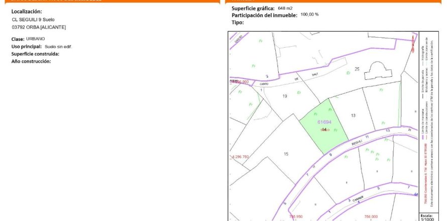 Land plot in Orba, Alicante, Spain No. 183966