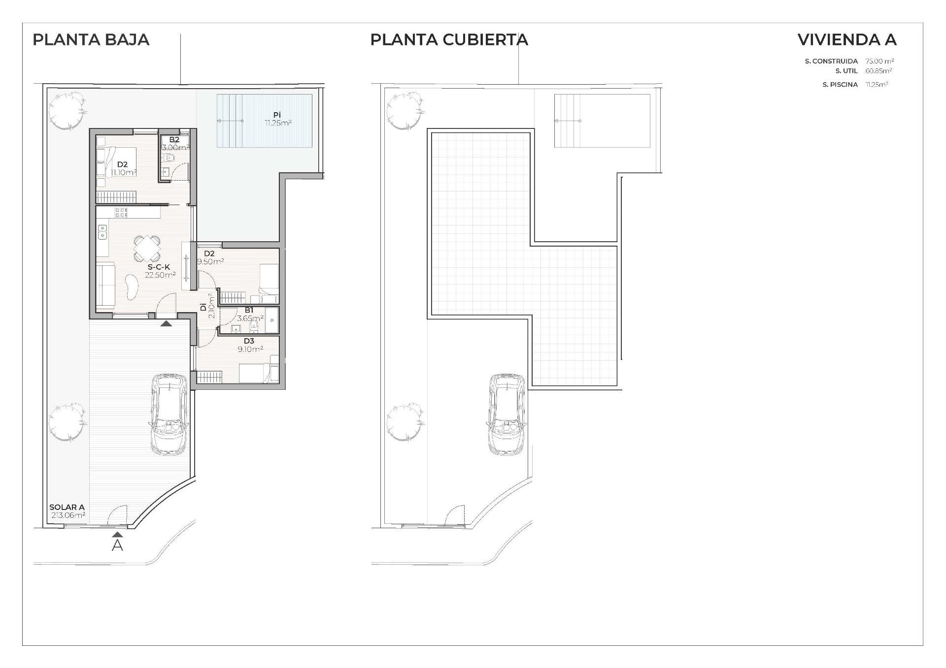 Villa à Mazarron, Murcia, Espagne 3 chambres, 75 m2 No. 179245