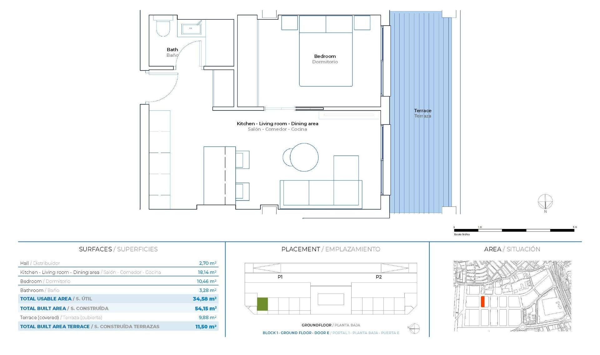 Wohnung in Mijas, Malaga, Spanien 1 Schlafzimmer, 54 m2 Nr. 179260