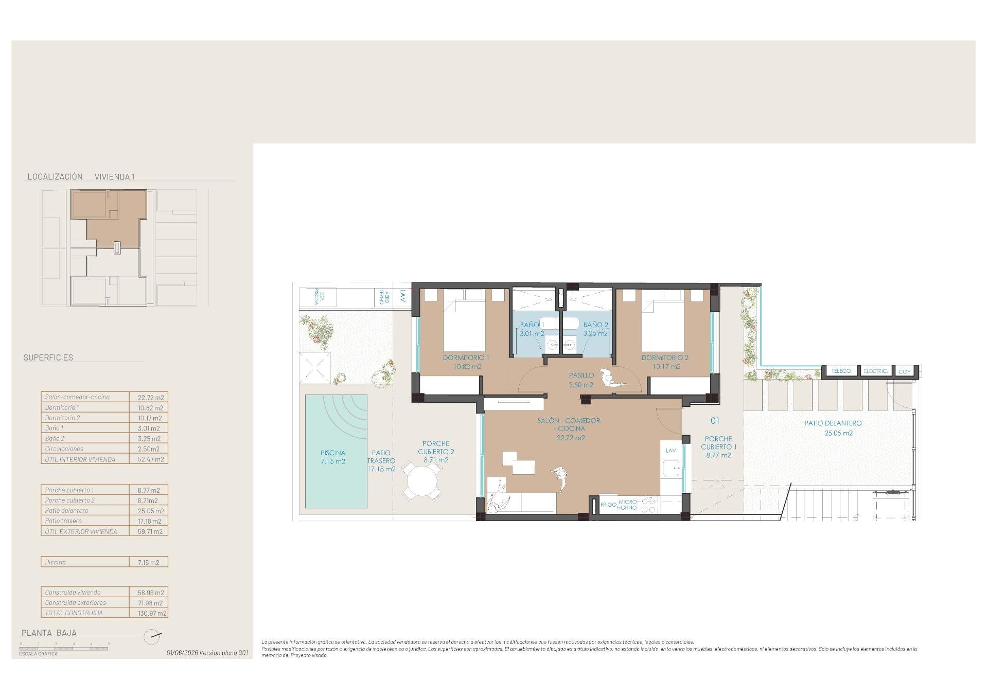 Bungalowi San Pedro del Pinatar, Murcia, Espanja 2 makuuhuonetta, 60 m2 No. 179262