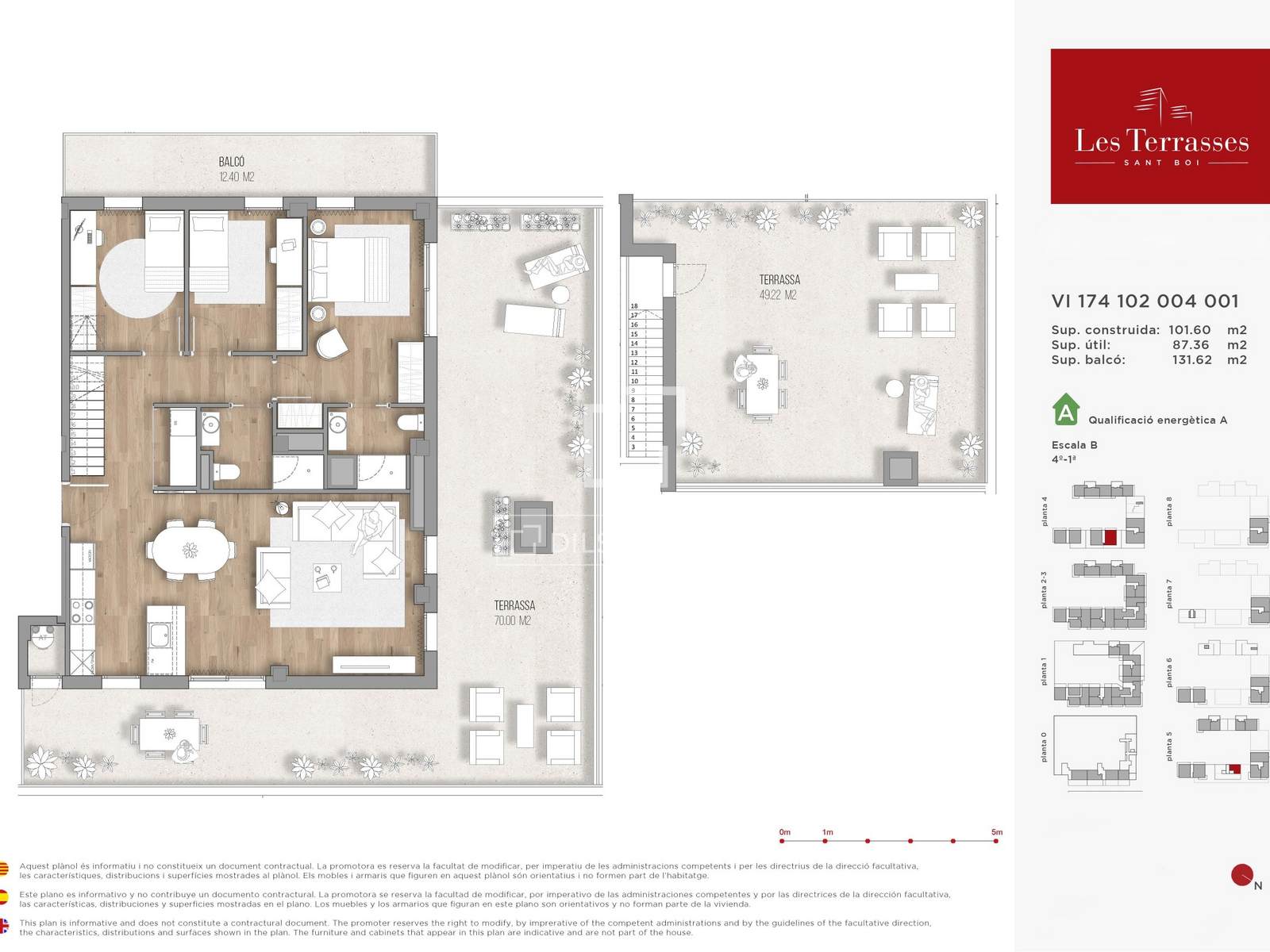 Attico a Sant Boi de Llobregat, Barcelona, Spagna 3 camere da letto, 101 mq. N° 166799