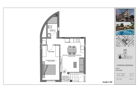 Apartamento en venta en Santa Pola, Alicante, España 1 dormitorio, 53 m2 No. 142685 - foto 13