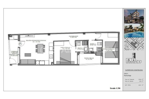 Apartamento en venta en Santa Pola, Alicante, España 1 dormitorio, 53 m2 No. 142685 - foto 8