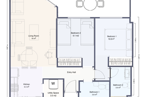Wohnung zum Verkauf in Torrevieja, Alicante, Spanien 2 Schlafzimmer, 70 m2 Nr. 147562 - Foto 21