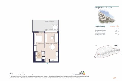 Apartamento en venta en Dénia, Alicante, España 1 dormitorio, 51 m2 No. 170716 - foto 7