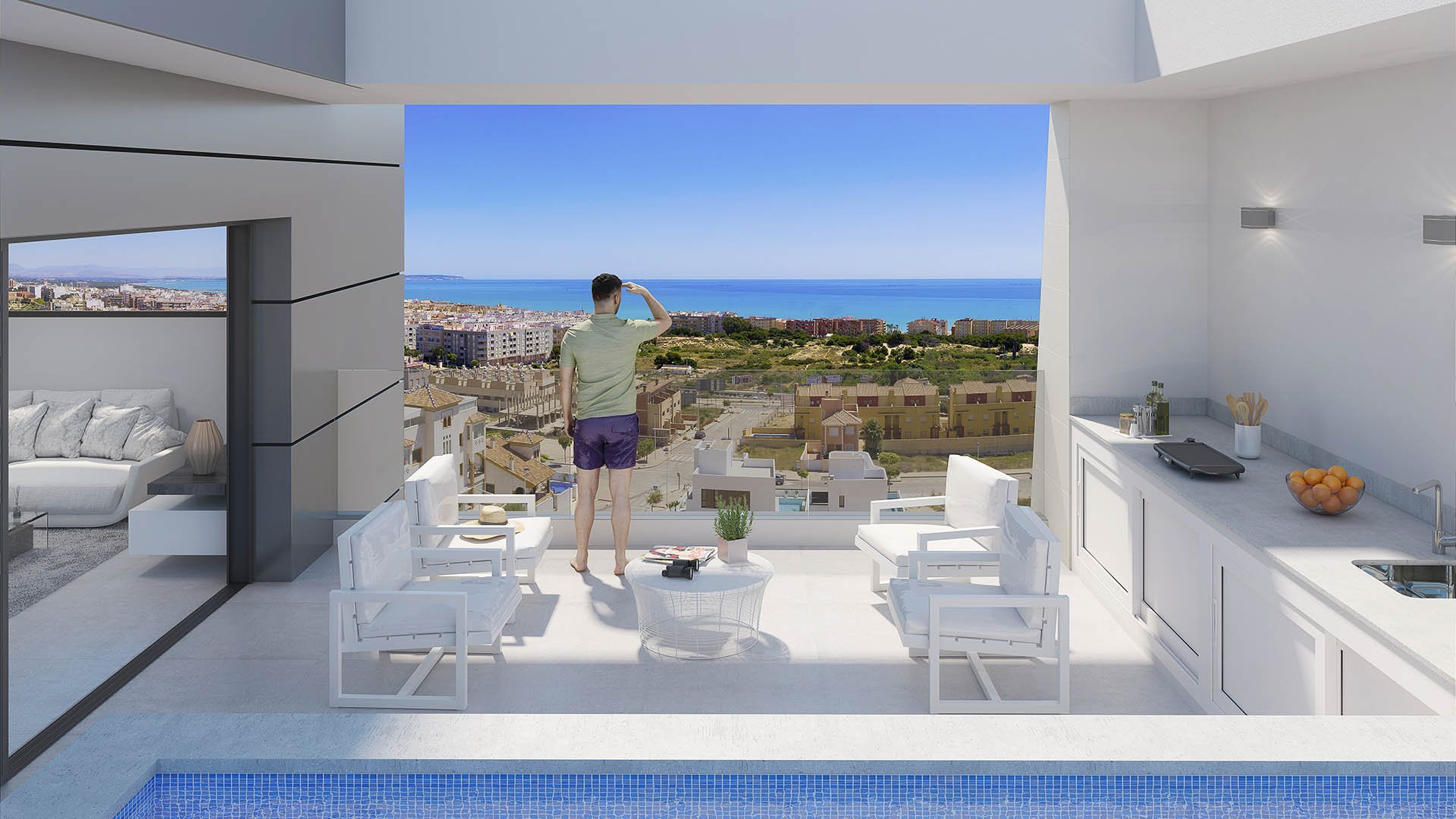 Penthouse in Mirador Del Mediterraneo, Guardamar del Segura, Alicante, Spa, 4 bedrooms, 139.49 sq.m. No. 71277