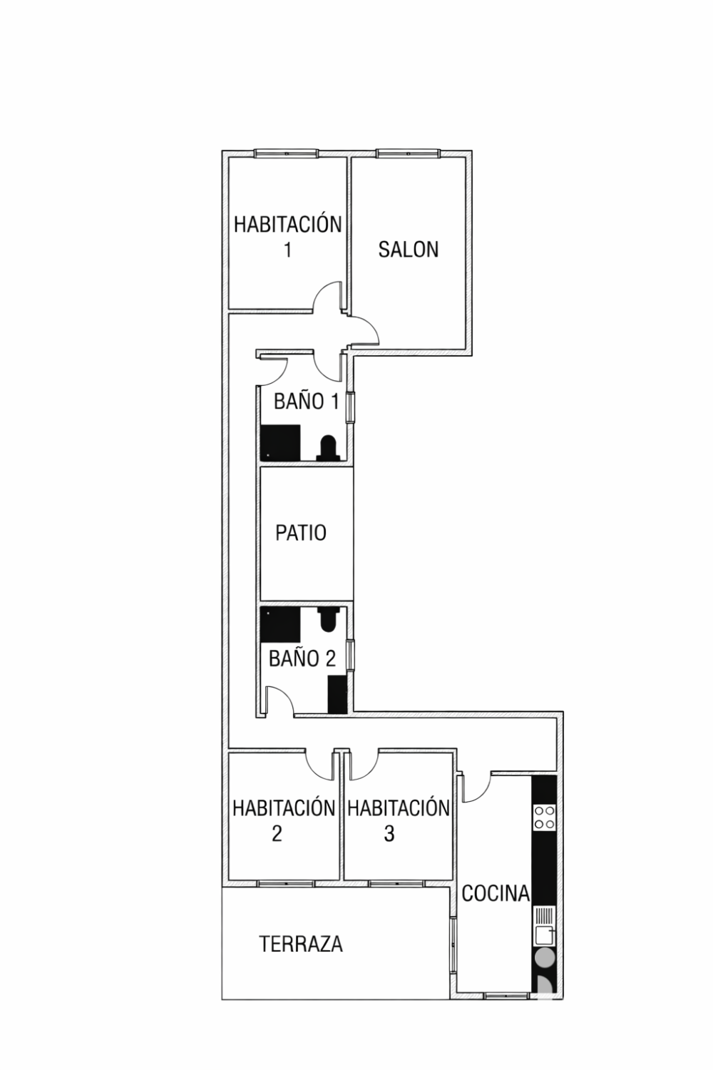 Apartamento en Abarán, Murcia, España 3 dormitorios, 110 m2 No. 184983