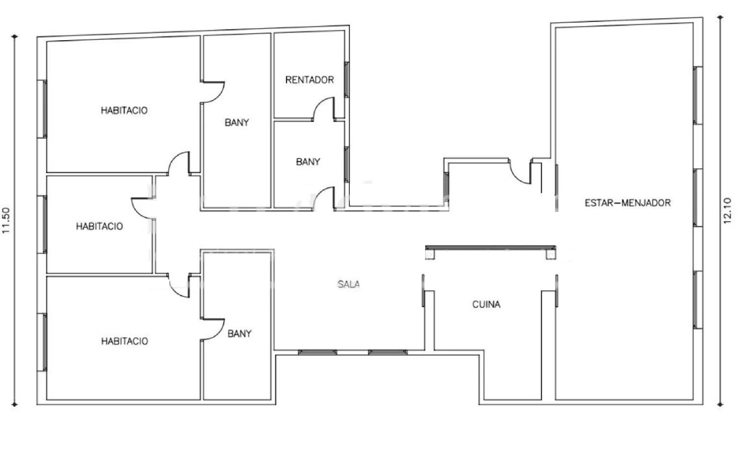 Apartamento en Barcelona, España 3 dormitorios, 221 m2 No. 160772