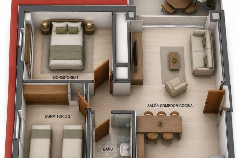 Dzīvoklis pārdošanā Finestrat, Alicante, Spānijā 2 istabas, 65 m2 Nr. 178094 - attēls 3