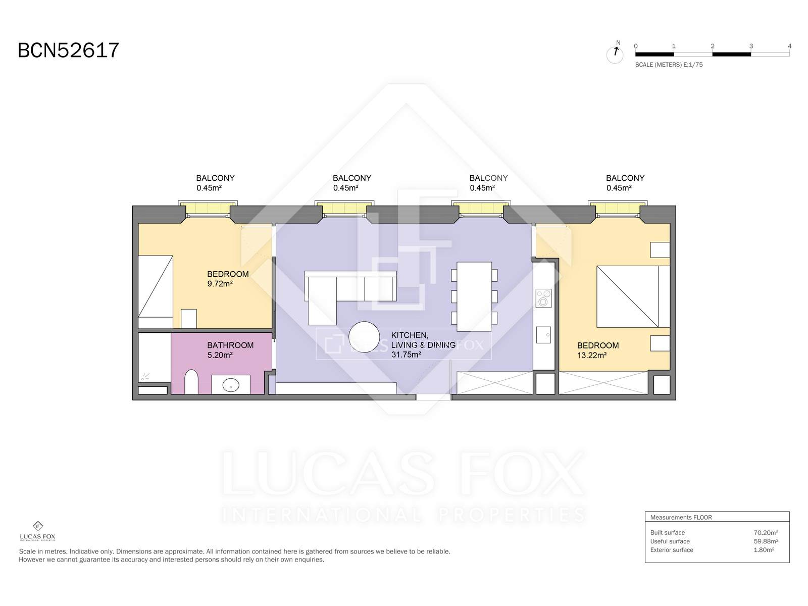 Apartament w Barcelona, Hiszpania 2 sypialnie, 70 mkw. nr 150477