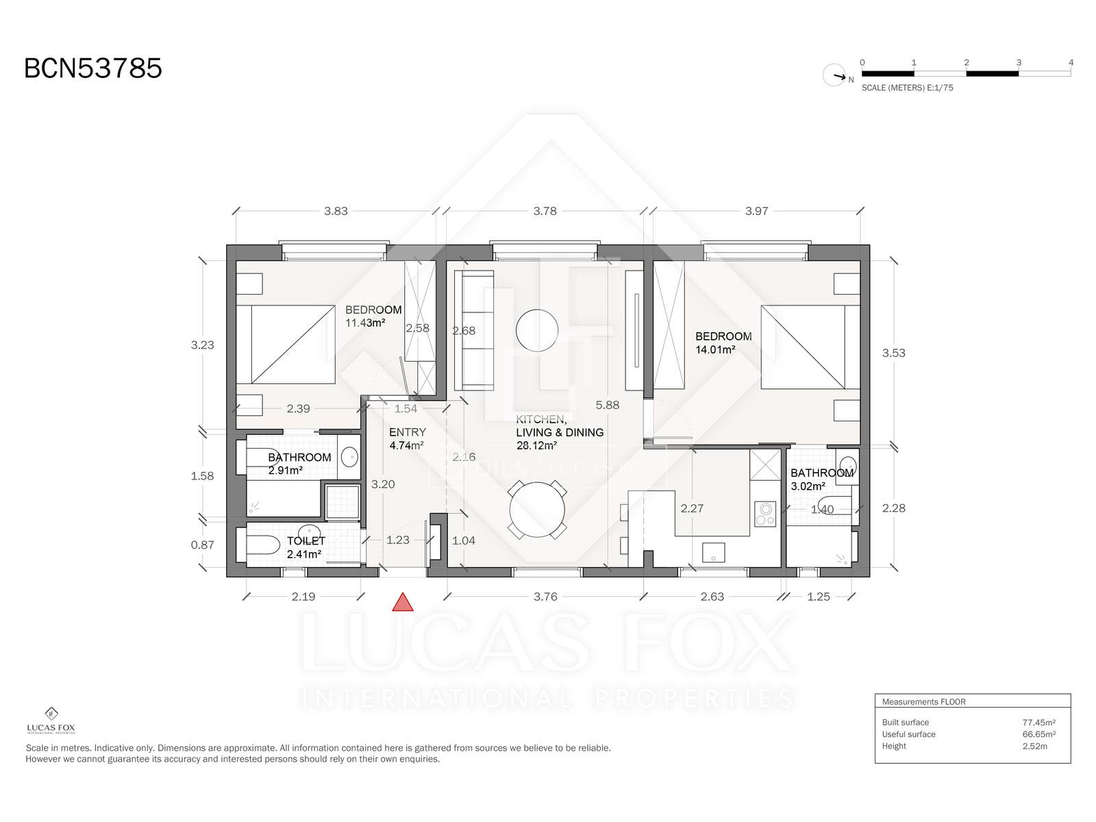 Huoneisto Barcelona, Espanja 2 makuuhuonetta, 80 m2 No. 150478