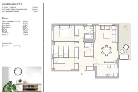 Kattohuoneisto myytävänä Murcia, Espanja, 3 makuuhuonetta, 105 m2 No. 142696 - kuva 12