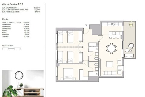 Kattohuoneisto myytävänä Murcia, Espanja, 3 makuuhuonetta, 105 m2 No. 142696 - kuva 11