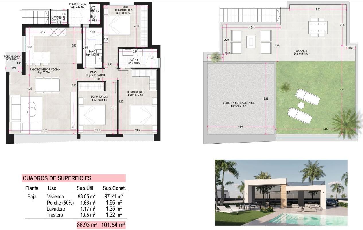 Villa Alhama de Murcia, Murcia, Spānijā 3 istabas, 101 m2 Nr. 135208