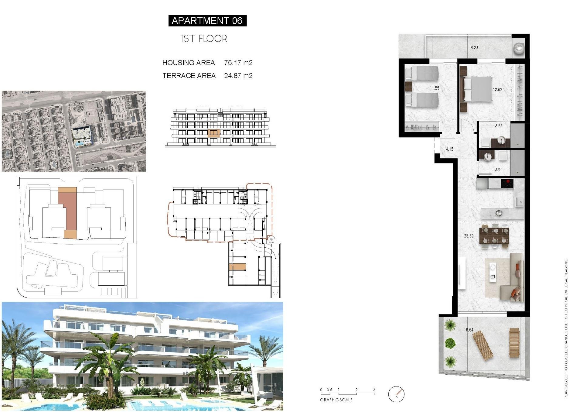 Lägenhet i Alicante, Spanien 2 sovrum, 75 kvm. Nr. 111431