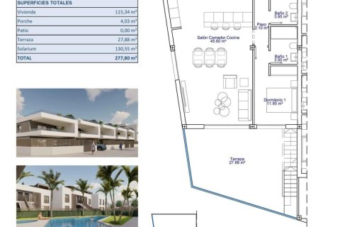 Bungalow till salu i Pilar de la Horadada, Alicante, Spanien 3 sovrum, 115 kvm. Nr. 161186 - foto 14