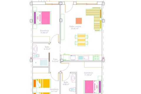 Bungalow en venta en San Javier, Murcia, España 3 dormitorios, 87 m2 No. 187344 - foto 12