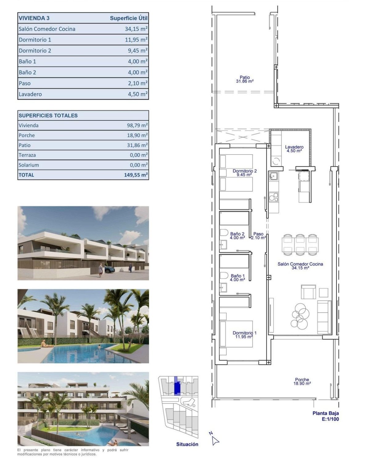 Apartment à Pilar de la Horadada, Alicante, Espagne 2 chambres, 98 m2 No. 161195