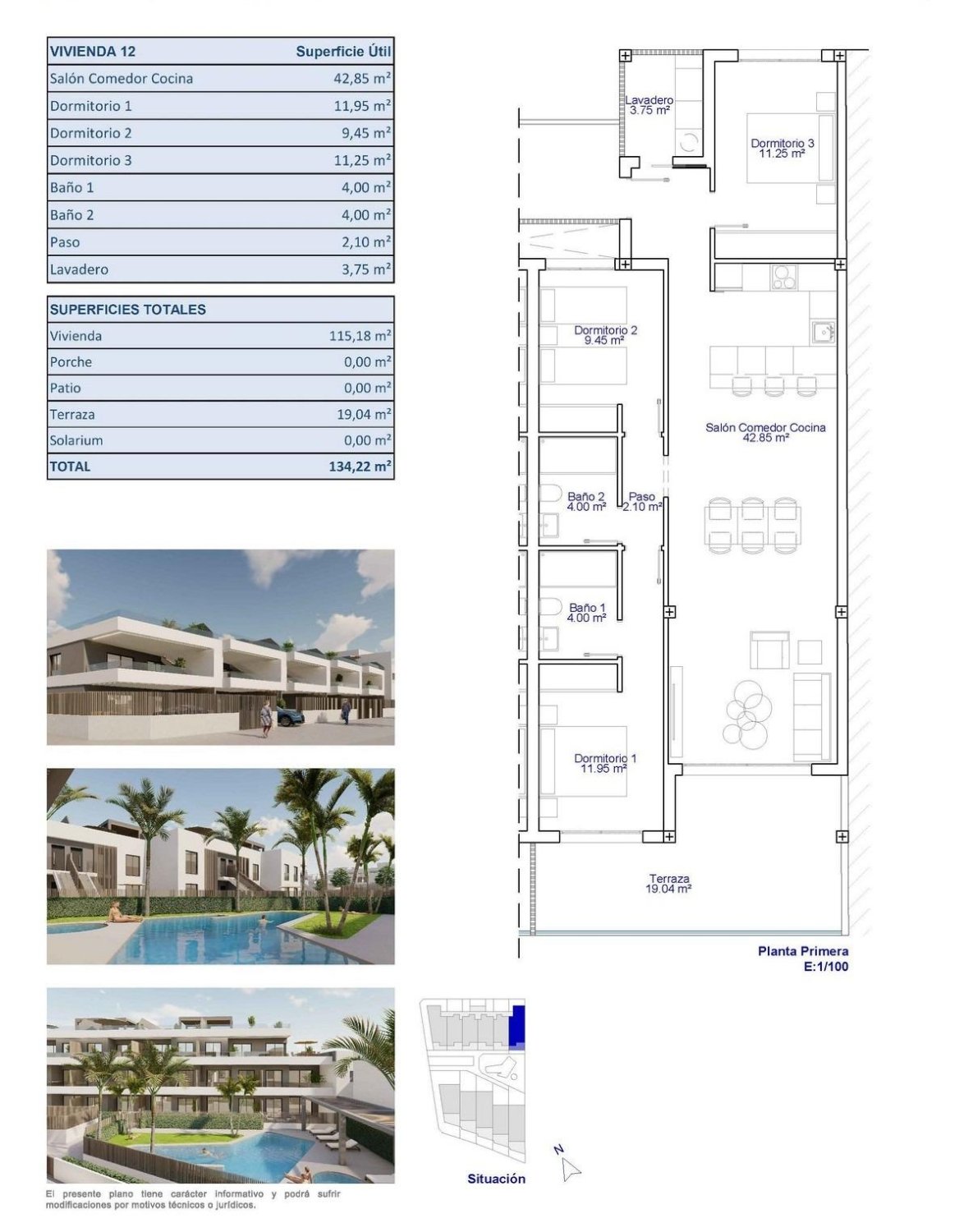Apartment à Pilar de la Horadada, Alicante, Espagne 3 chambres, 115 m2 No. 161198