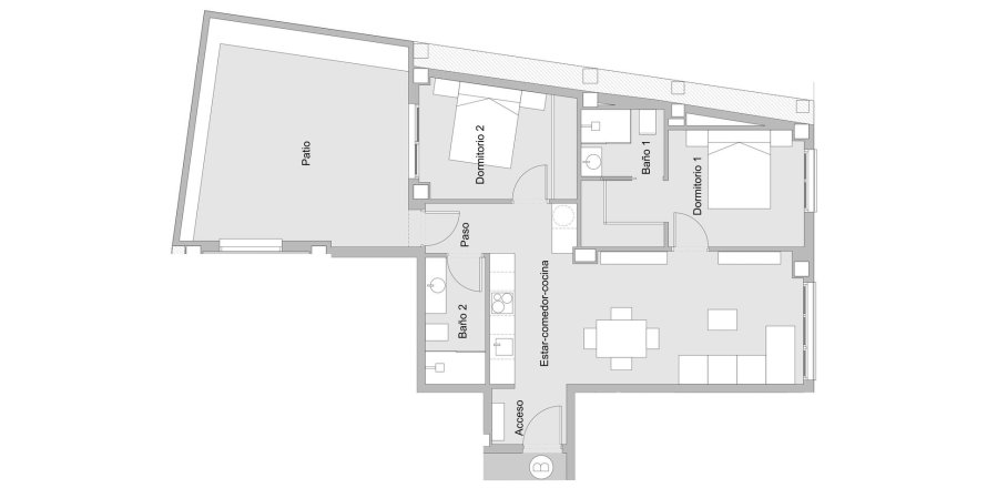 Apartment floor plan «2BR-2», 2 bedrooms in ALEGRIA IV ALICANTE