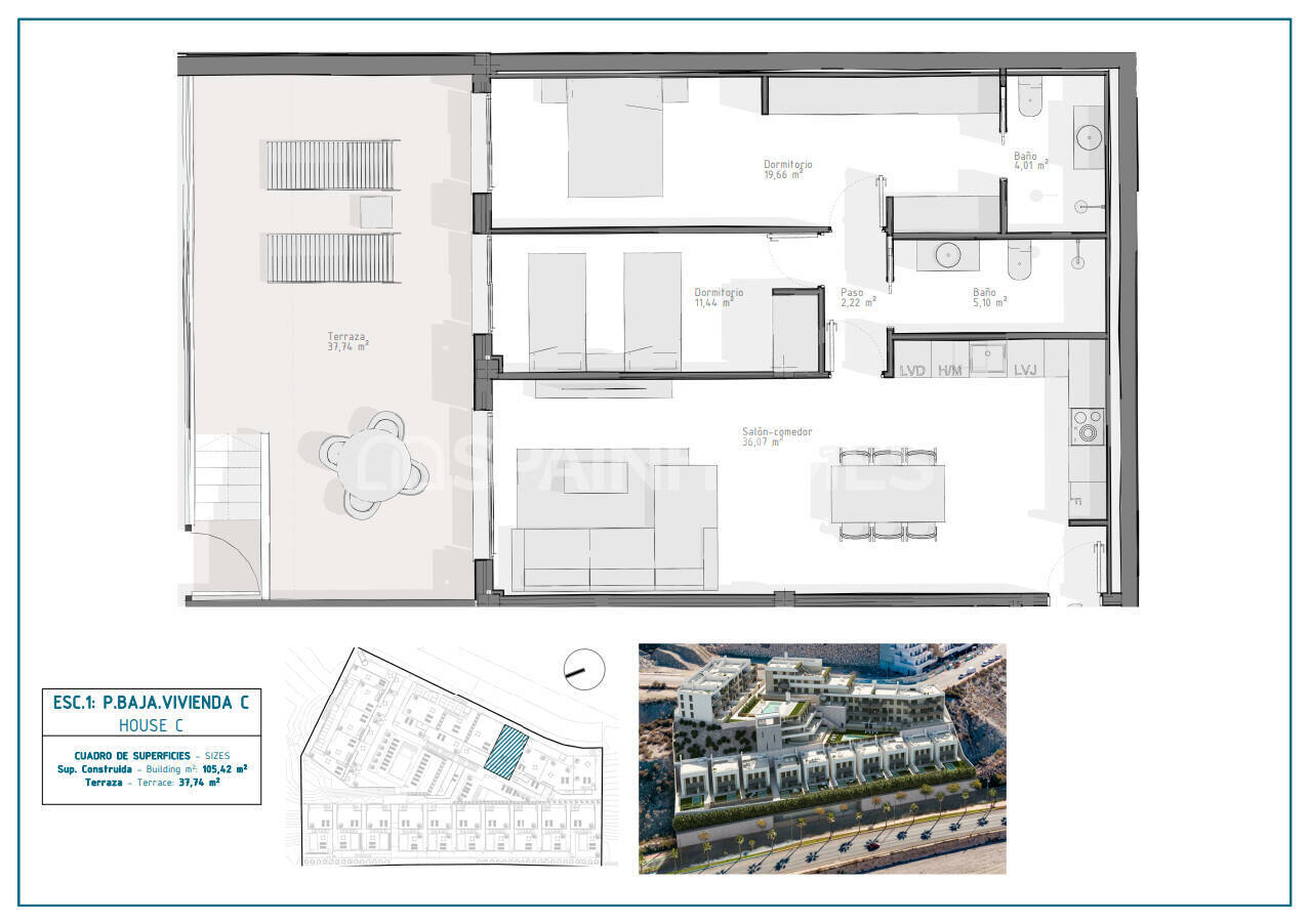 Dzīvoklis Aguilas, Murcia, Spānijā 3 istabas, 88 m2 Nr. 178237