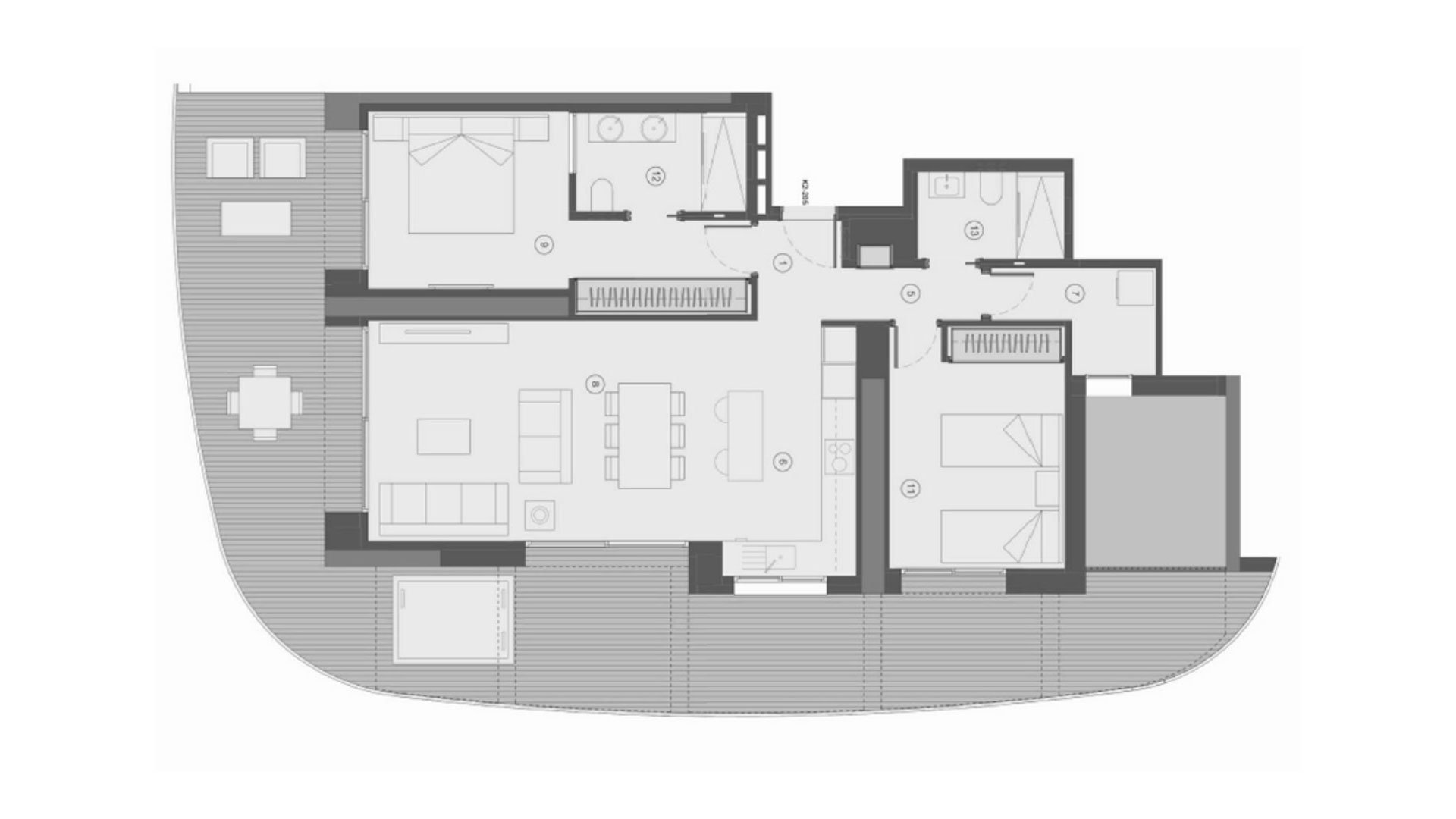 Huoneisto TM Tower, Benidorm, Alicante, Espanja 2 makuuhuonetta, 159 m2 No. 146942
