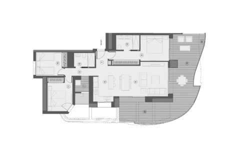 Layout 3 bedrooms, 154 sq.m. in Sunset Sailors, Benidorm, Alicante, Spain №147156