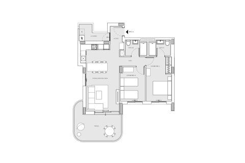 Layout 2 bedrooms, 117.71 sq.m. in Salinas Towers in Calpe, Alicante, Spain №147165