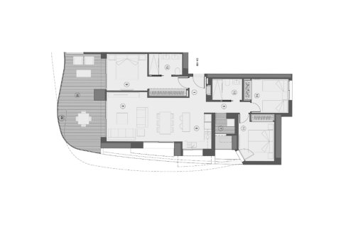 Layout 3 bedrooms, 134 sq.m. in Sunset Sailors, Benidorm, Alicante, Spain №147154