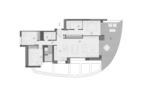 Layout 3 bedrooms, 141 sq.m. in Sunset Sailors, Benidorm, Alicante, Spain №147158