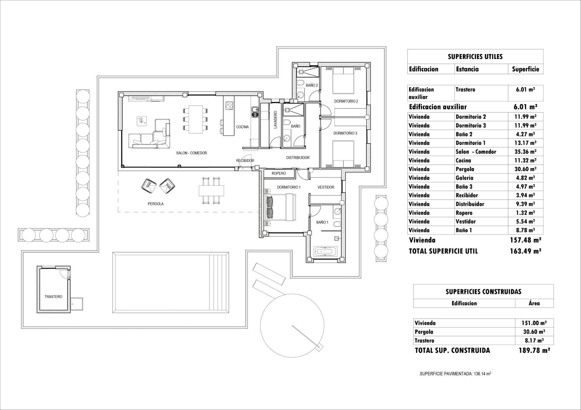Villa a Monforte del Cid, Alicante, Spagna 3 camere da letto, 189 mq. N° 135049