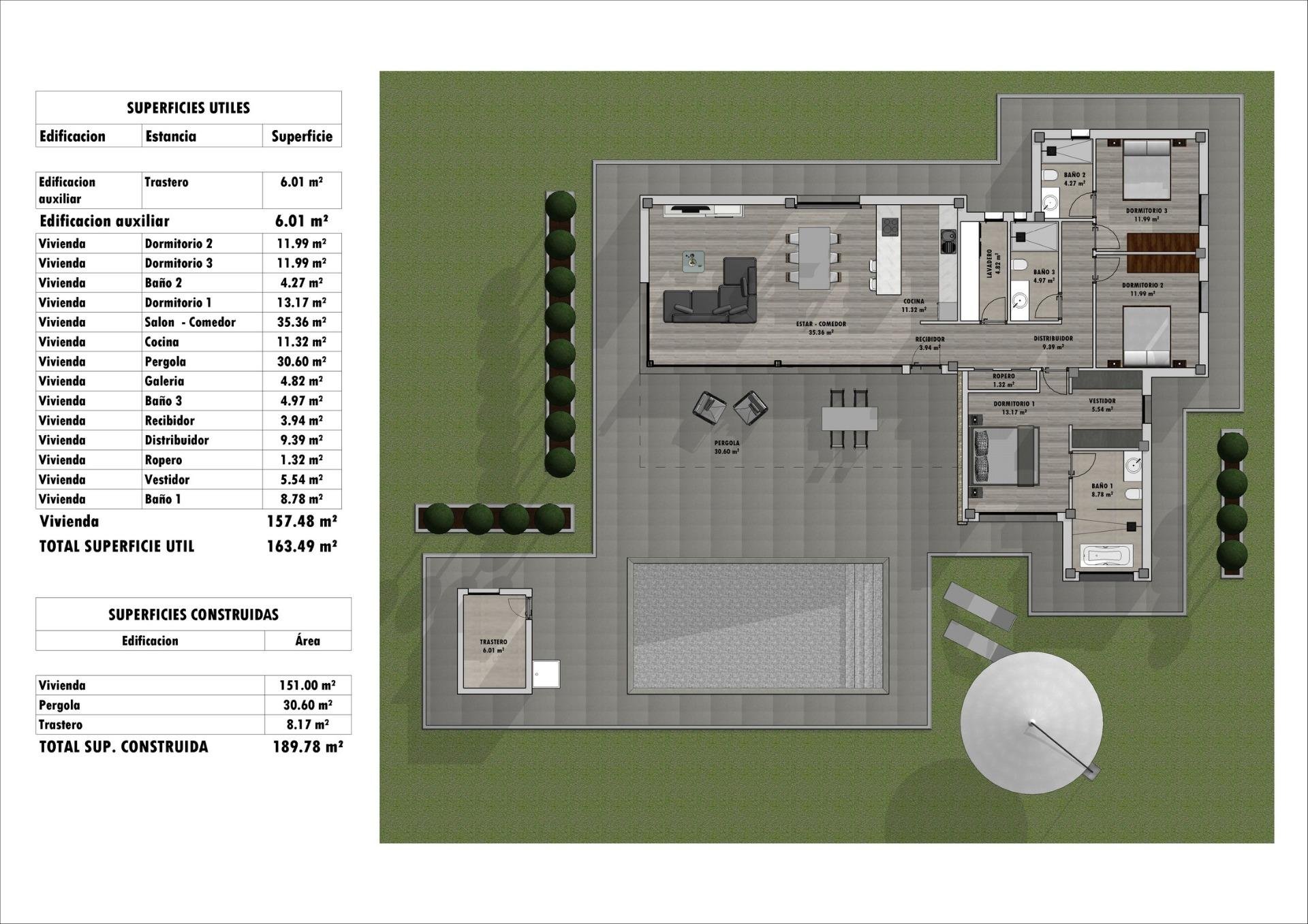 Villa a Monforte del Cid, Alicante, Spagna 3 camere da letto, 189 mq. N° 135049