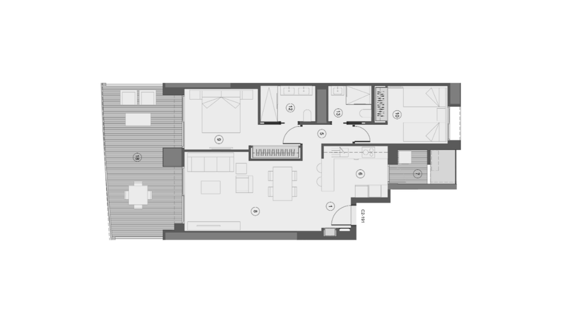 Apartament w Sunset Sailors, Benidorm, Alicante, Hiszpania 2 sypialnie, 109 mkw. nr 147147