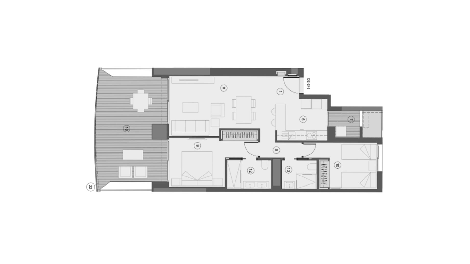 Apartament w Sunset Sailors, Benidorm, Alicante, Hiszpania 2 sypialnie, 109 mkw. nr 147143