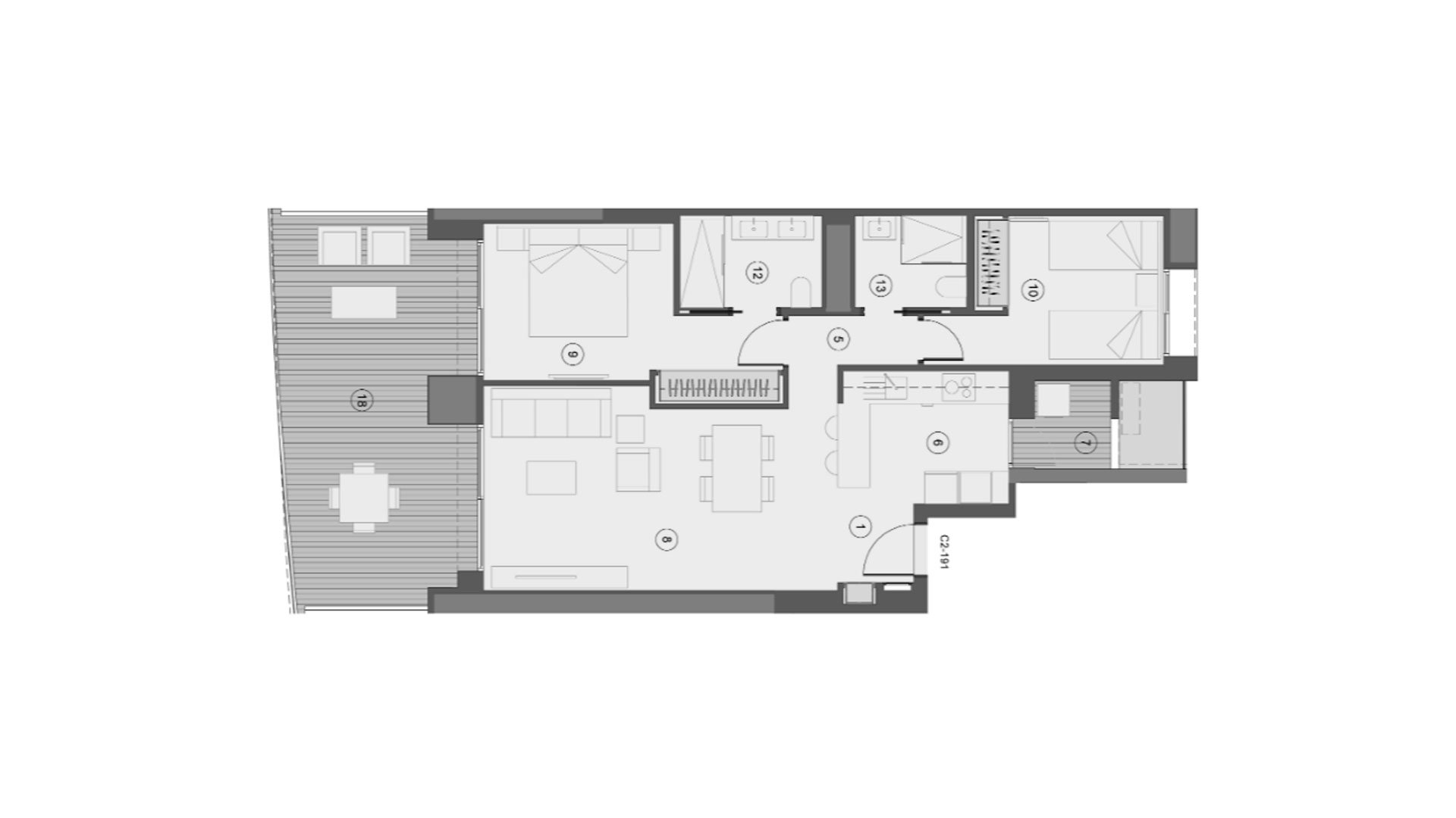 Apartament w Sunset Sailors, Benidorm, Alicante, Hiszpania 2 sypialnie, 111 mkw. nr 147145
