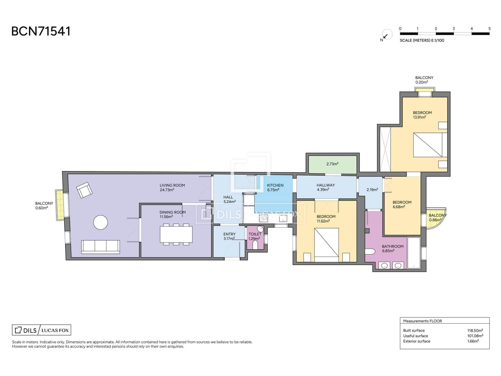 Apartament w Barcelona, Hiszpania 3 sypialnie, 118 mkw. nr 192782