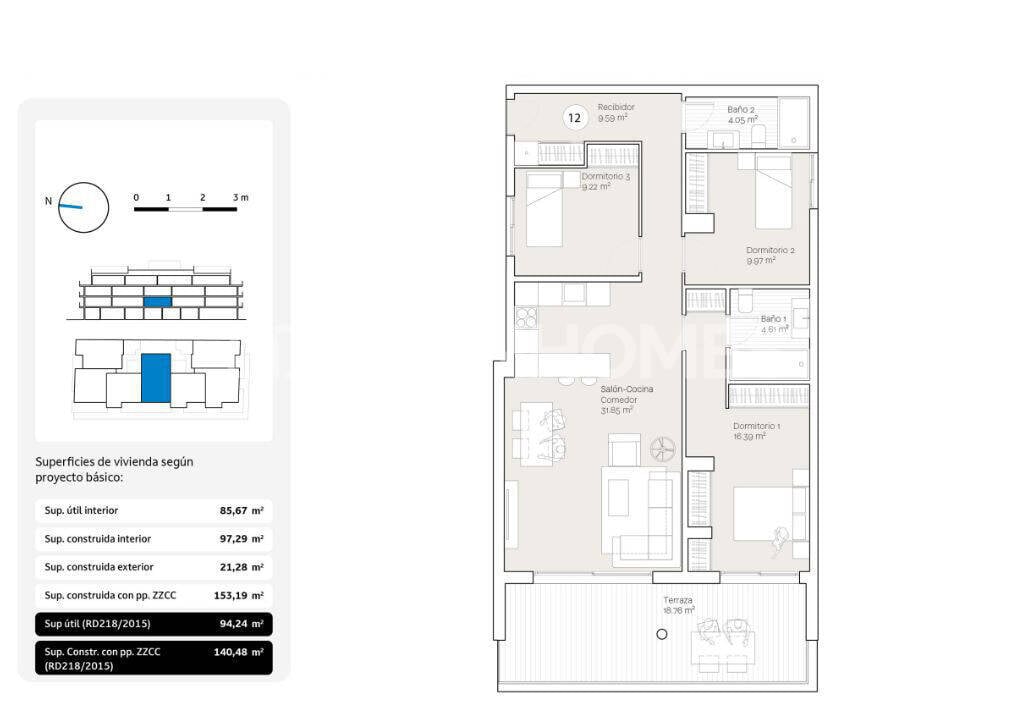 Apartment à Rincon de la Victoria, Malaga, Espagne 2 chambres, 110 m2 No. 155792