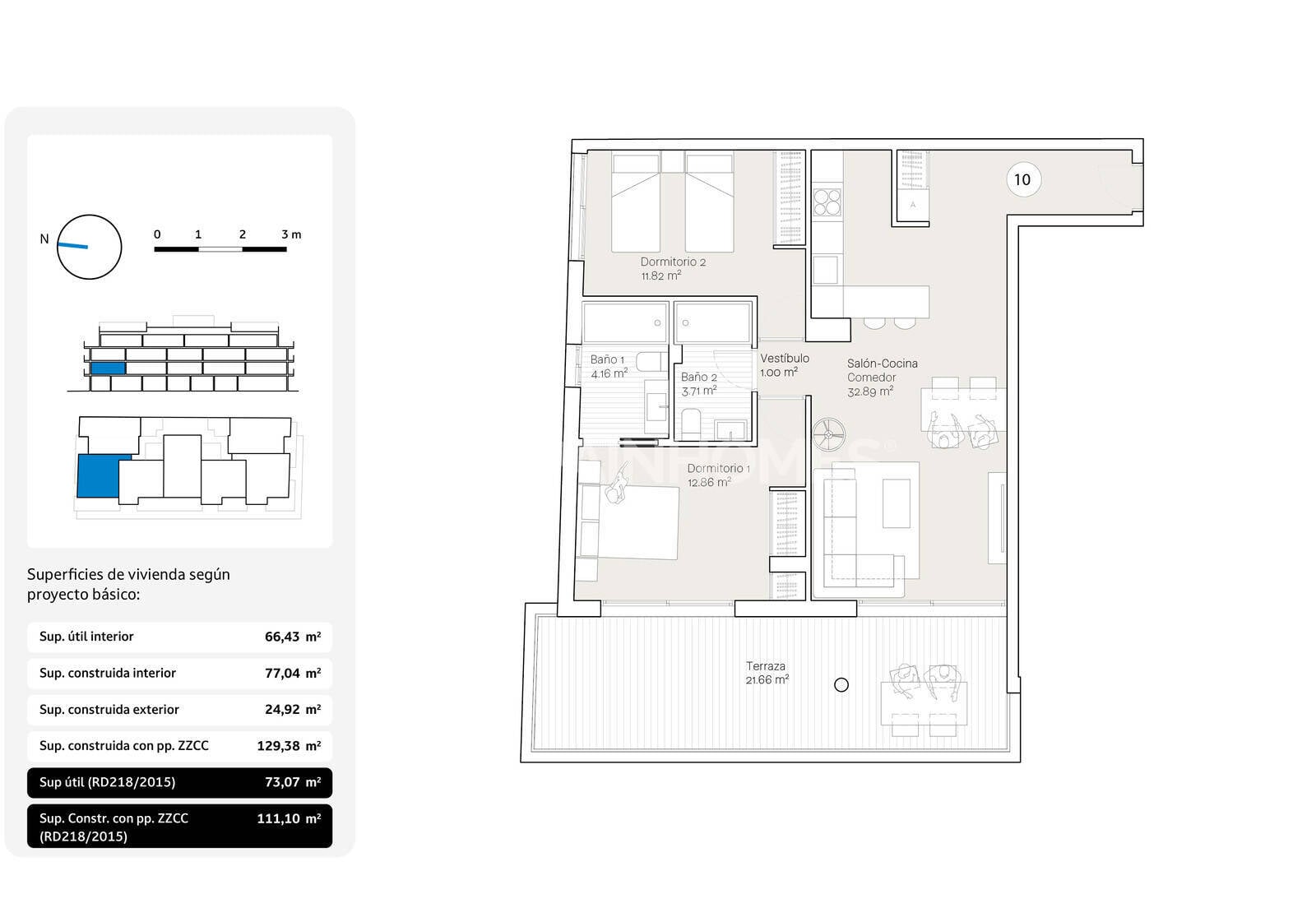 Apartment à Rincon de la Victoria, Malaga, Espagne 2 chambres, 110 m2 No. 155792