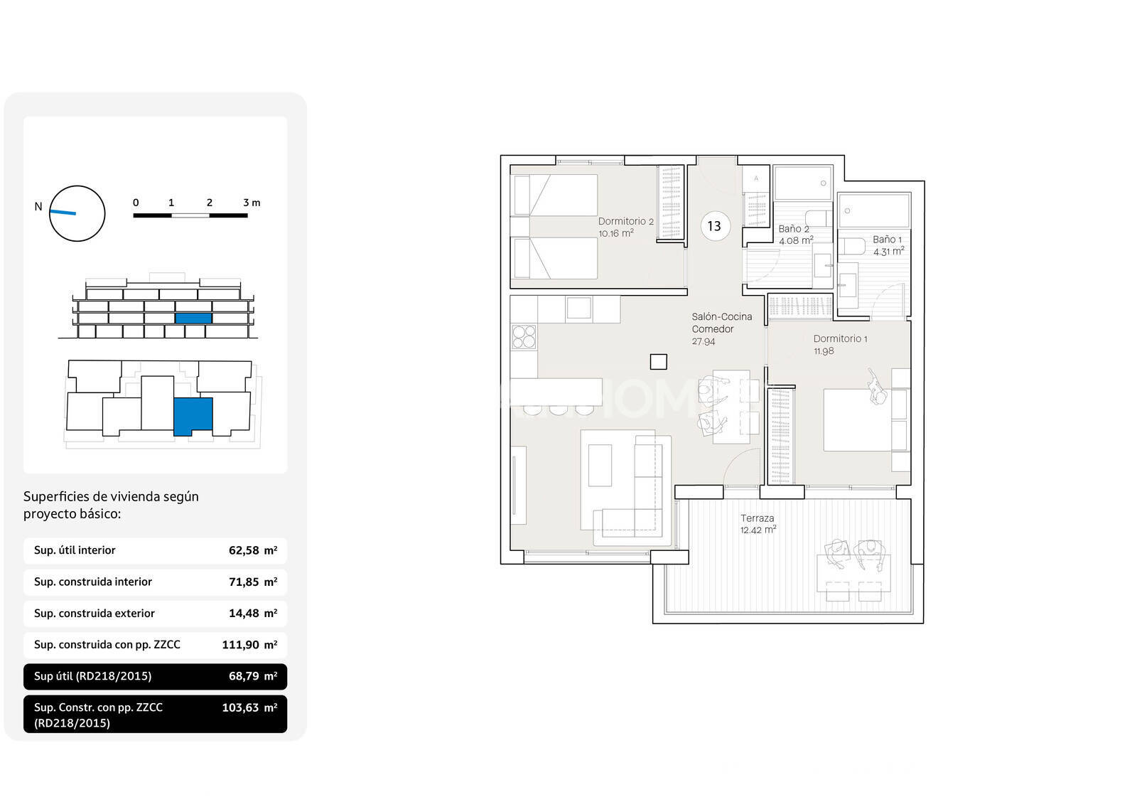 Apartamento en Rincón de la Victoria, Málaga, España 1 dormitorio, 60 m2 No. 155790