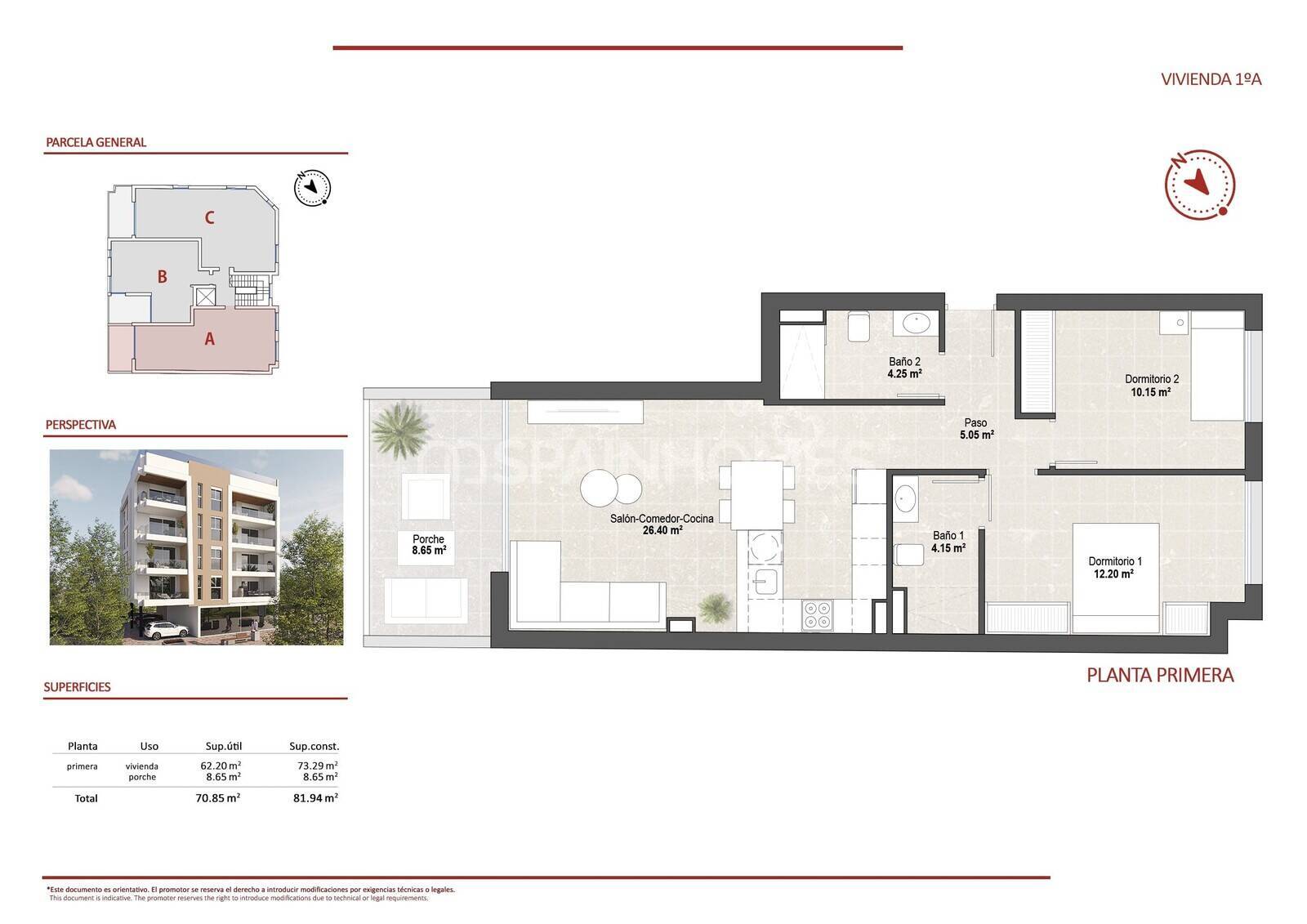 Appartamento a San Pedro del Pinatar, Murcia, Spagna 1 camera da letto, 52 mq. N° 155341