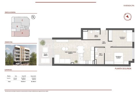Wohnung zum Verkauf in San Pedro del Pinatar, Murcia, Spanien 2 Schlafzimmer, 73 m2 Nr. 155342 - Foto 12