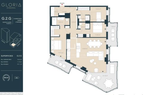 Dzīvoklis pārdošanā Barcelona, Spānijā 3 istabas, 131 m2 Nr. 150560 - attēls 8
