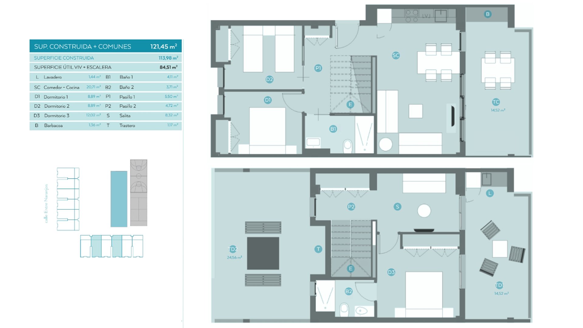 Duplex in Aldabra Residencial, Canet d'En Berenguer, Valencia, Spa, 3 bedrooms, 84.51 sq.m. No. 76295