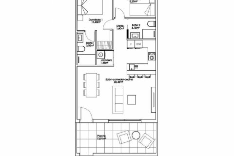 Bungalow till salu Pilar de la Horadada, Alicante, Spanien 2 sovrum, 67 kvm. Nr. 111143 - foto 6