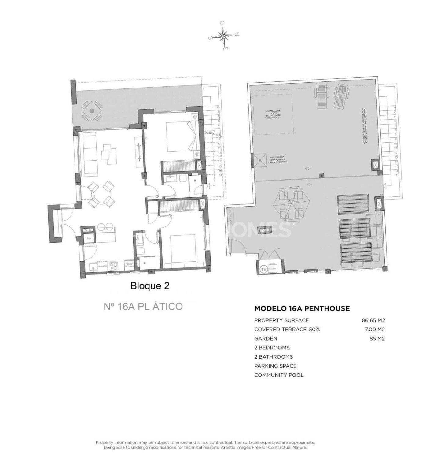 Пентхаус в Лос-Алькасарес, Мурсия, Испания 3 спальни, 115м2 №139763